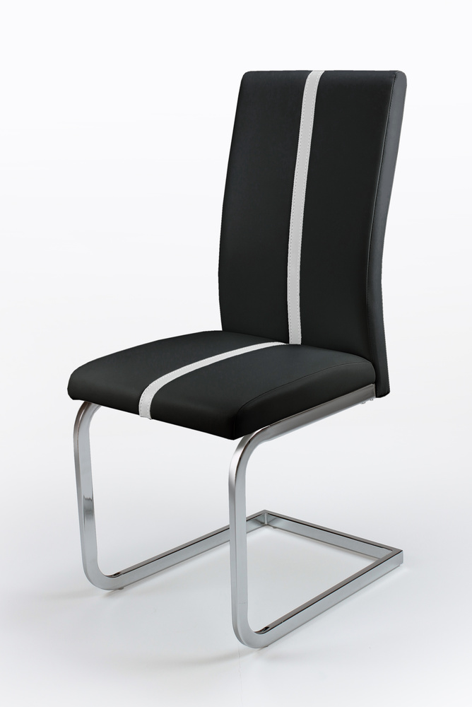 ENZO 01 Cantilever chair metal chromed AL black / Application white B 43, H 100, T 52 cm